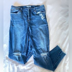 STS Blue Distressed Tapered Hem Skinny Jeans